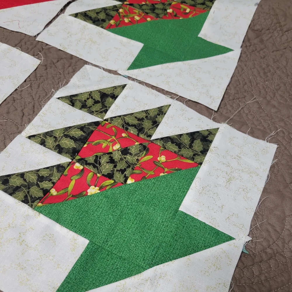 Set of 7 Holiday Quilt Squares holiday basket homemade block quilt squar…